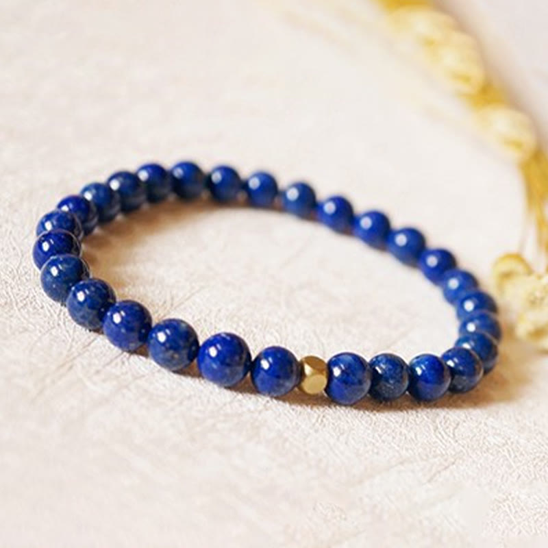 KarmaRipple's 4mm Ultra-thin Lazurite Beadwork Self Care Bracelet p5