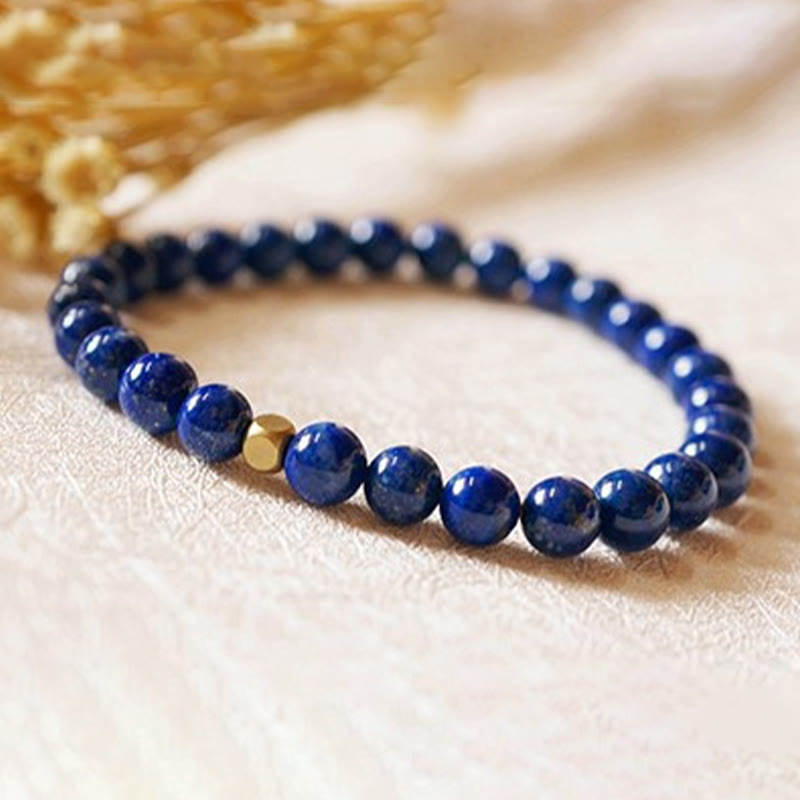KarmaRipple's 4mm Ultra-thin Lazurite Beadwork Self Care Bracelet p11