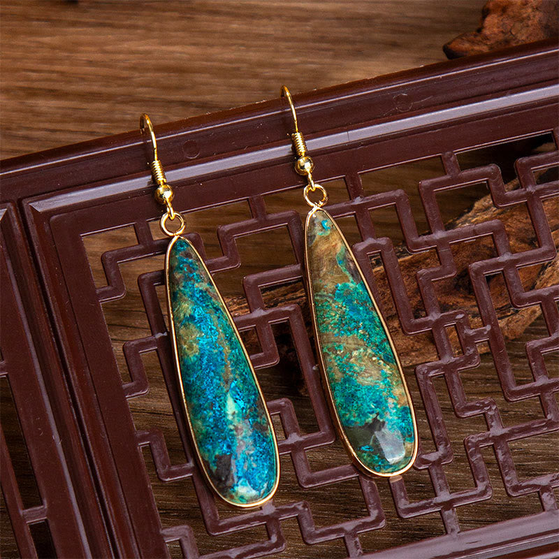 KarmaRipple's Emperor Stone Water Drop Happiness Dangle Earrings p2