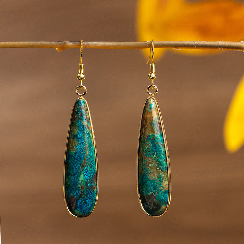 KarmaRipple's Emperor Stone Water Drop Happiness Dangle Earrings p1