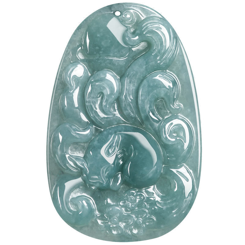 KarmaRipple's Authentic Green Jade Nine Tailed Fox Flowers Fortune Pendant Necklace p11