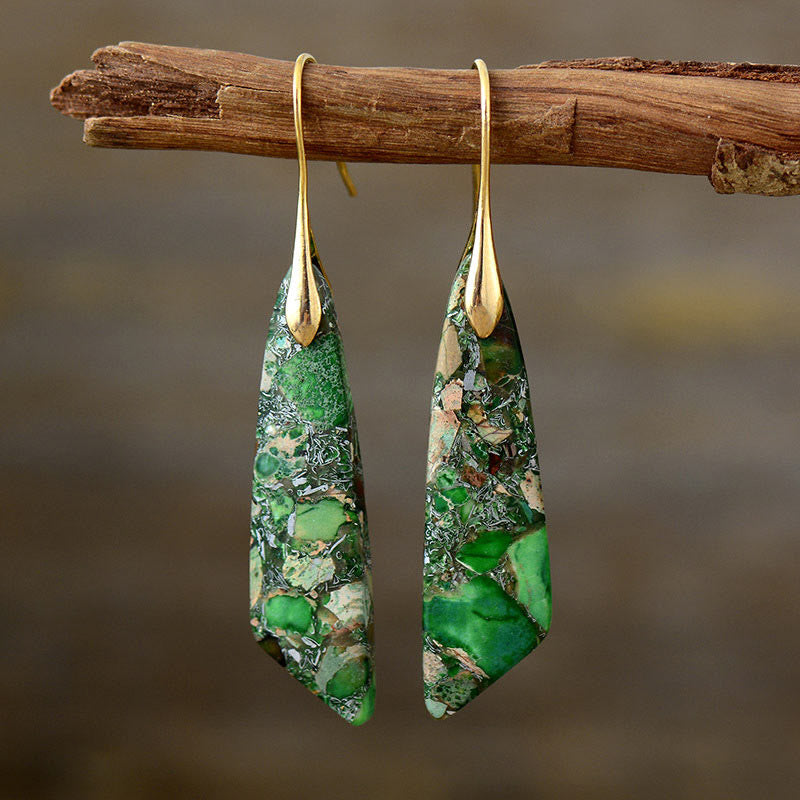 KarmaRipple's Authentic Emperor Stone Geometric Gemstone Anti-Stress Earrings p17
