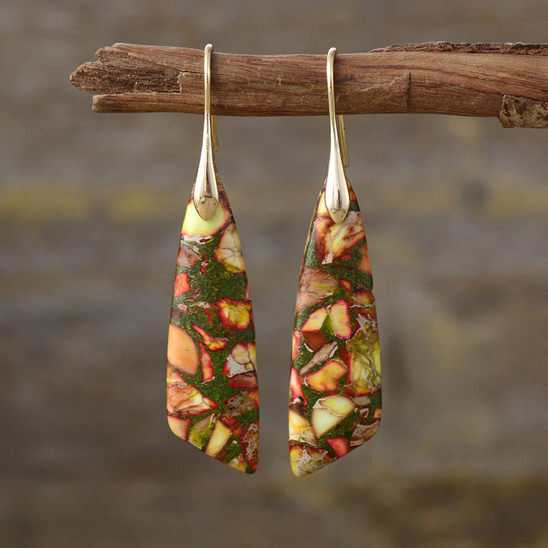 KarmaRipple's Authentic Emperor Stone Geometric Gemstone Anti-Stress Earrings p19