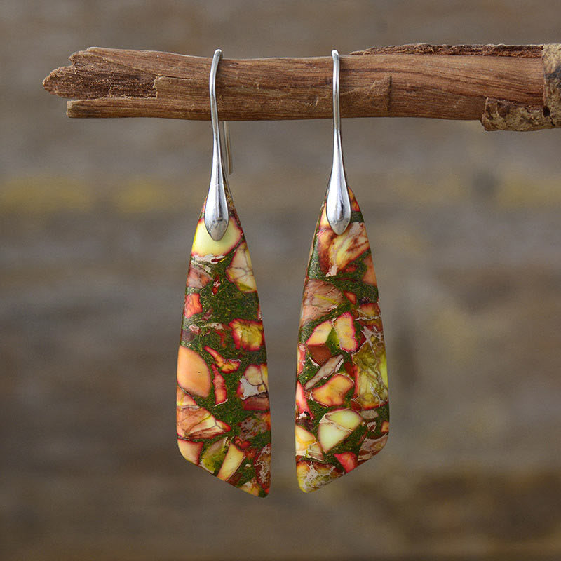 KarmaRipple's Authentic Emperor Stone Geometric Gemstone Anti-Stress Earrings p6