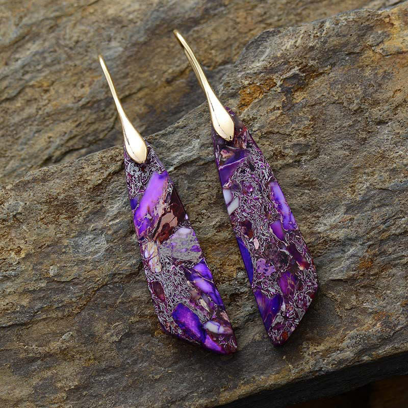 KarmaRipple's Authentic Emperor Stone Geometric Gemstone Anti-Stress Earrings p21