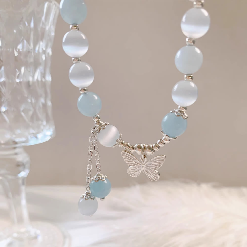 KarmaRipple's Cat's Eye Aquamarine Butterfly Talisman Support Bracelet p14