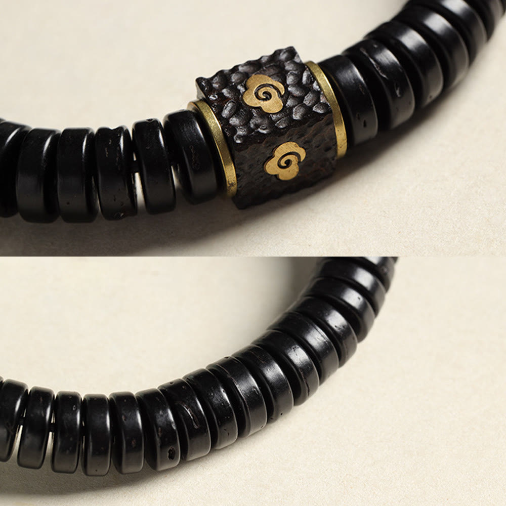 KarmaRipple's Tibetan Coconut Shell Auspicious Clouds Positive Bracelet p6
