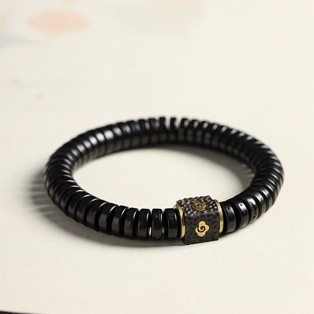 KarmaRipple's Tibetan Coconut Shell Auspicious Clouds Positive Bracelet p16