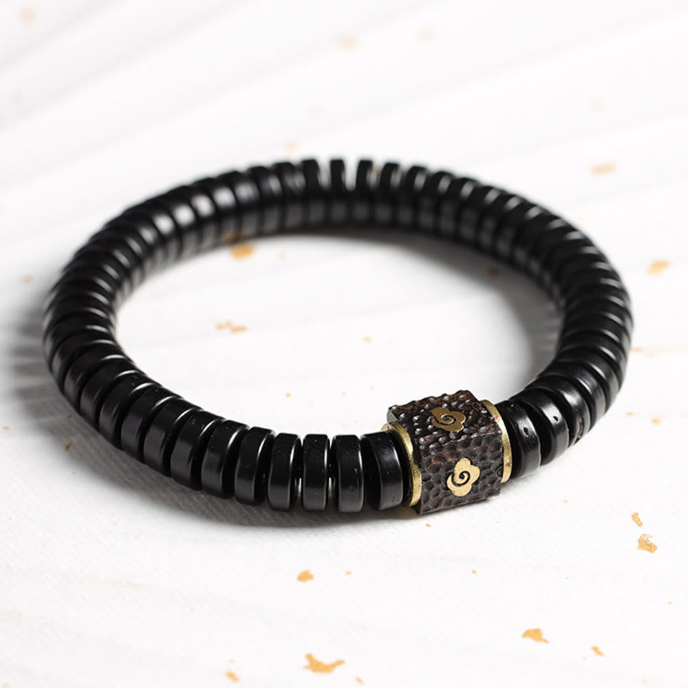 KarmaRipple's Tibetan Coconut Shell Auspicious Clouds Positive Bracelet p5