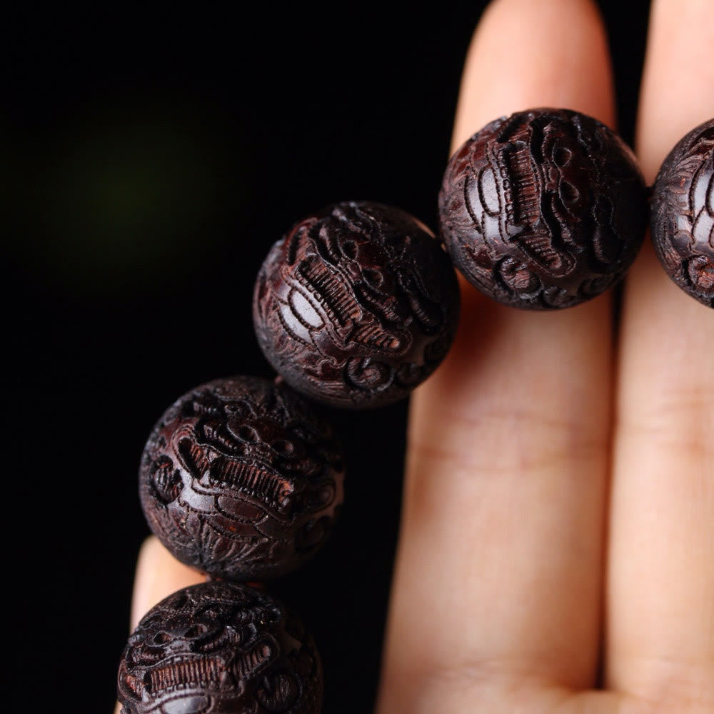 KarmaRipple's Tibetan Rosewood Engraving PiXiu Warmth Bracelet p4