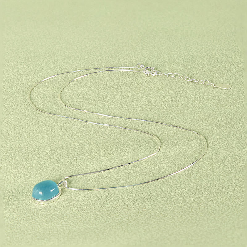 KarmaRipple's 925 Sterling Silver Aquamarine Balancing Clavicle Chain Pendant Necklace p2