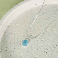 KarmaRipple's 925 Sterling Silver Aquamarine Balancing Clavicle Chain Pendant Necklace