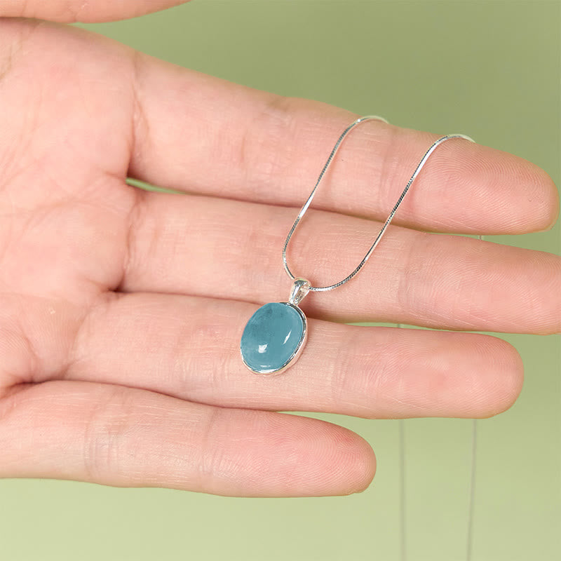 KarmaRipple's 925 Sterling Silver Aquamarine Balancing Clavicle Chain Pendant Necklace p5
