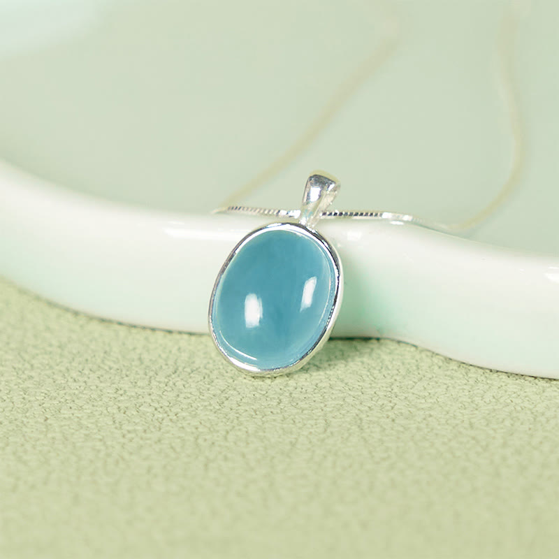 KarmaRipple's 925 Sterling Silver Aquamarine Balancing Clavicle Chain Pendant Necklace p8
