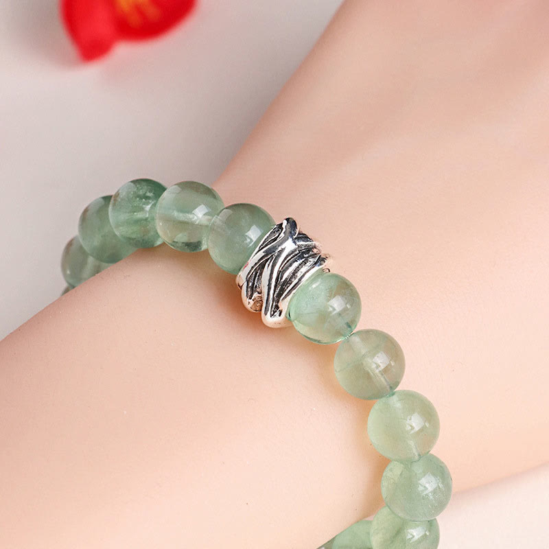 KarmaRipple's Green Fluorite Beadwork Moon Star Peace Bracelet p10