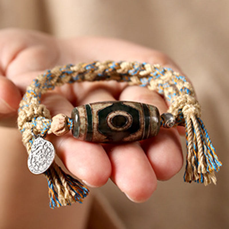 KarmaRipple's Tibetan Dzi Bead Wealth Protection Woven Bracelet p11