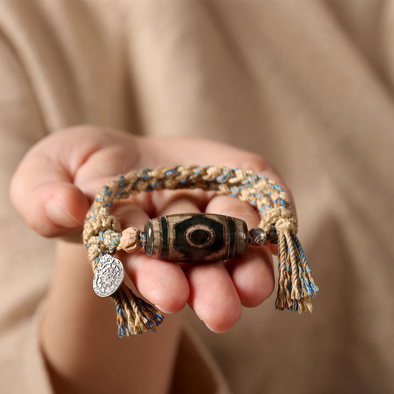 KarmaRipple's Tibetan Dzi Bead Wealth Protection Woven Bracelet p9