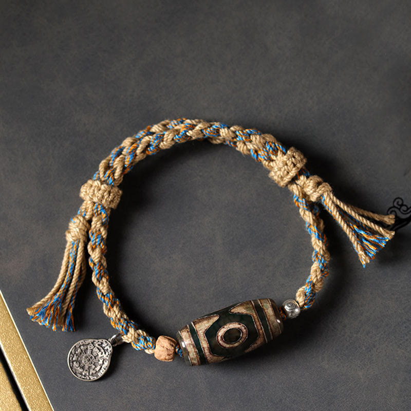 KarmaRipple's Tibetan Dzi Bead Wealth Protection Woven Bracelet p3