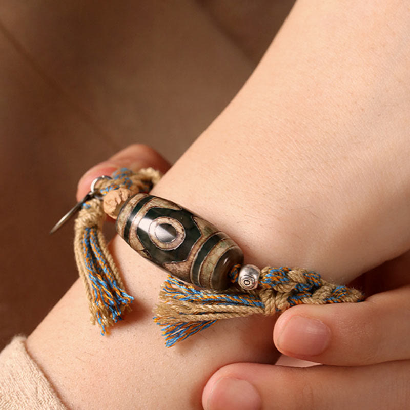 KarmaRipple's Tibetan Dzi Bead Wealth Protection Woven Bracelet p5