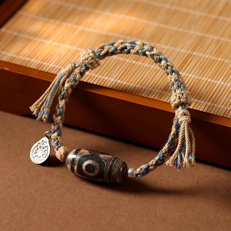 KarmaRipple's Tibetan Dzi Bead Wealth Protection Woven Bracelet p4