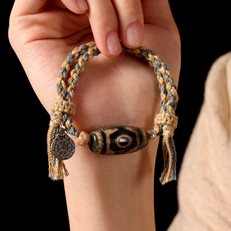 KarmaRipple's Tibetan Dzi Bead Wealth Protection Woven Bracelet p10