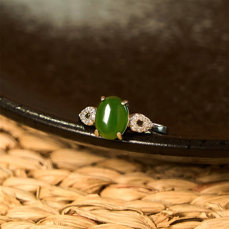 KarmaRipple's Authentic Jade Adjustable Buckle Prosperity Ring p8