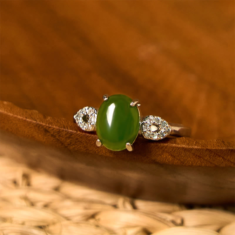 KarmaRipple's Authentic Jade Adjustable Buckle Prosperity Ring p2