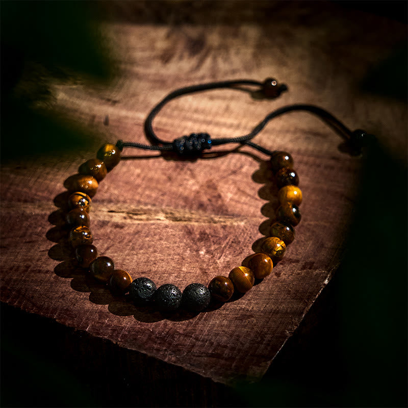 KarmaRipple's 3Pcs Tiger Eye Lava Rock Protection Bracelet Set p8