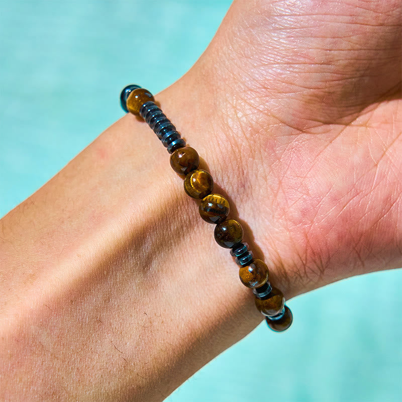 KarmaRipple's 3Pcs Tiger Eye Lava Rock Protection Bracelet Set p6