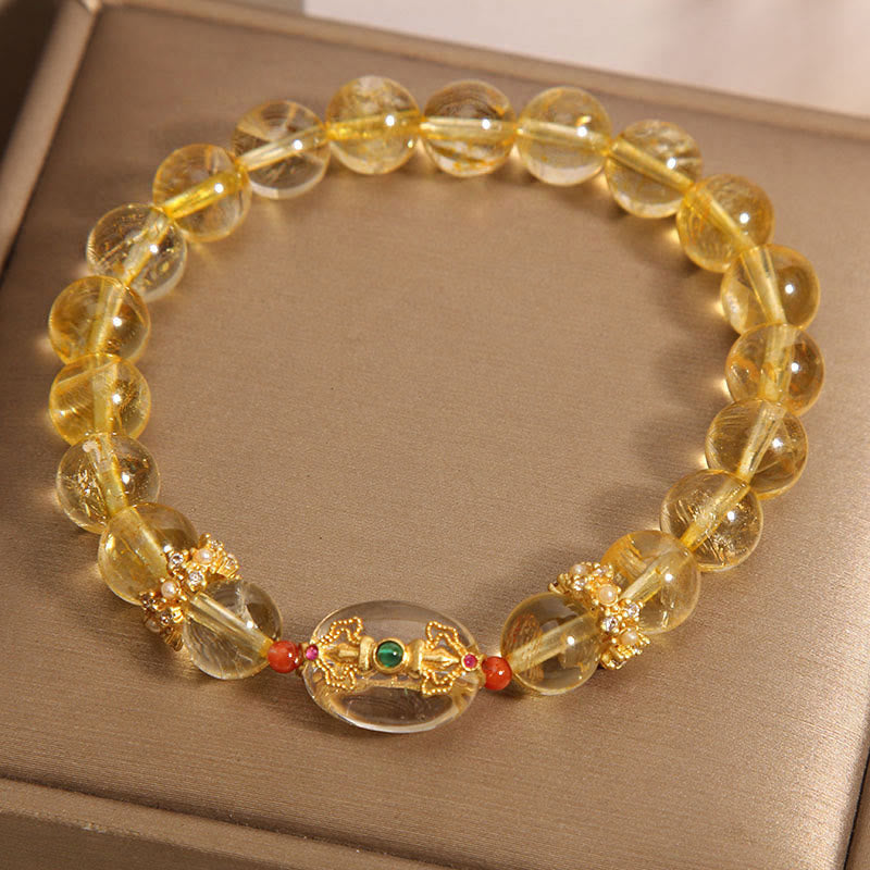 KarmaRipple's Authentic Golden Rutilated Quartz Beadwork Auspiciousness Bracelet p3