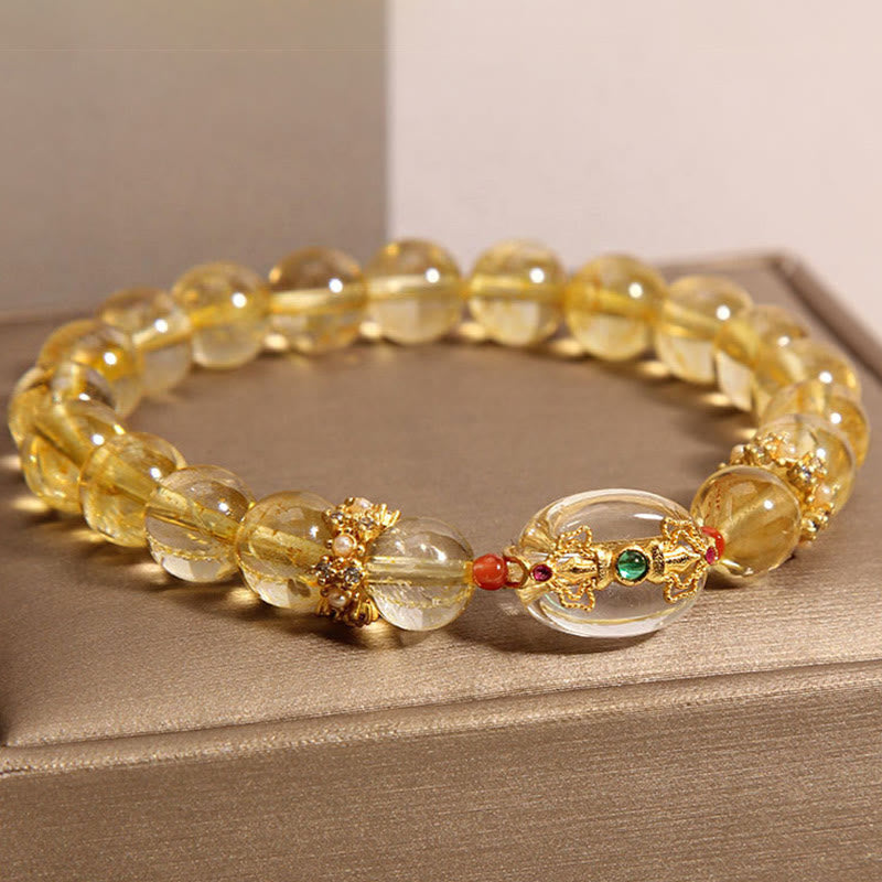 KarmaRipple's Authentic Golden Rutilated Quartz Beadwork Auspiciousness Bracelet p4