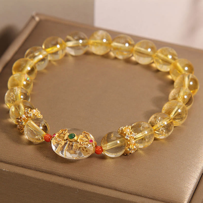 KarmaRipple's Authentic Golden Rutilated Quartz Beadwork Auspiciousness Bracelet p5