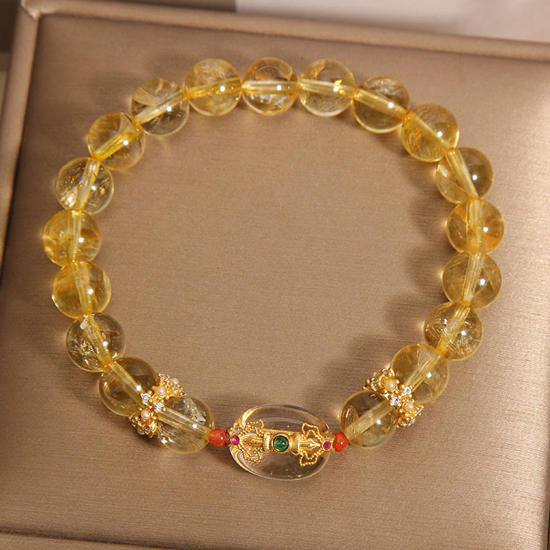 KarmaRipple's Authentic Golden Rutilated Quartz Beadwork Auspiciousness Bracelet p7