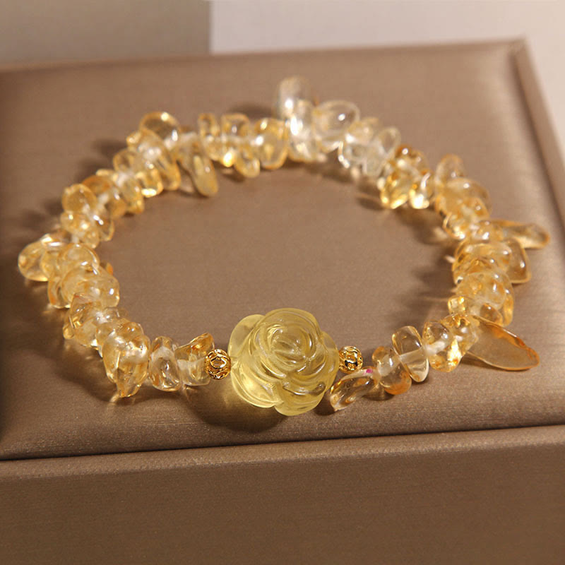 KarmaRipple's Authentic Citrine Irregular Bead Petals Pleasure Bracelet p1