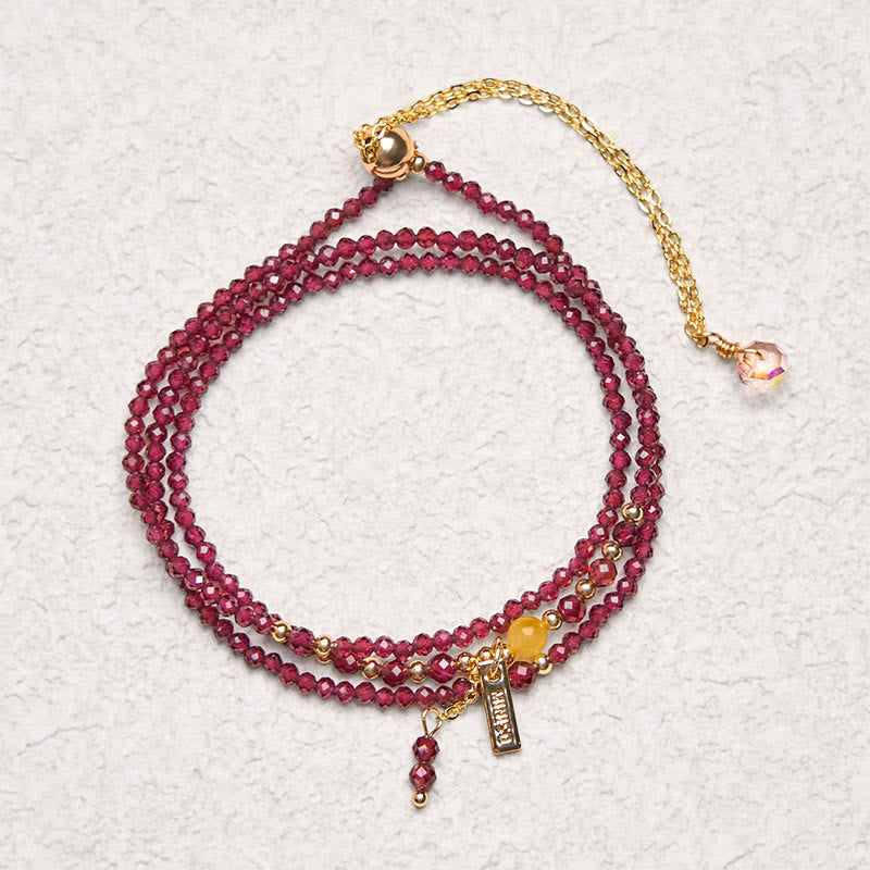 KarmaRipple's Small Authentic Garnet Passion Triple Wrap Bracelet p3