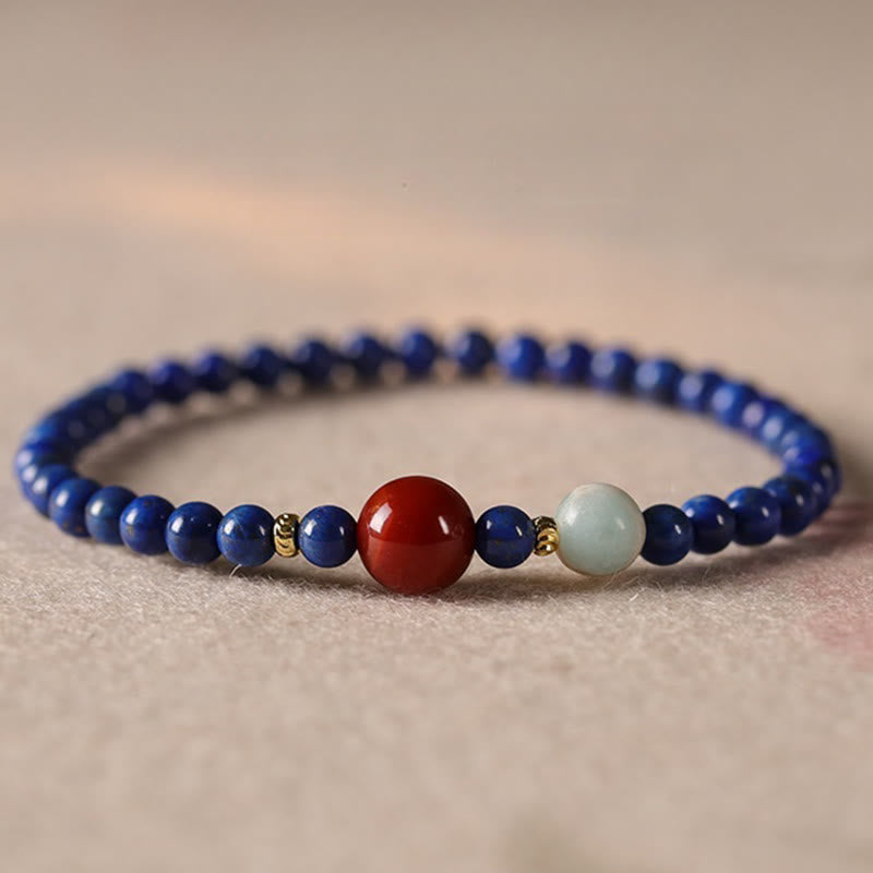 KarmaRipple's Small Lazurite Agate Ultra-thin Beadwork Positive Bracelet p1
