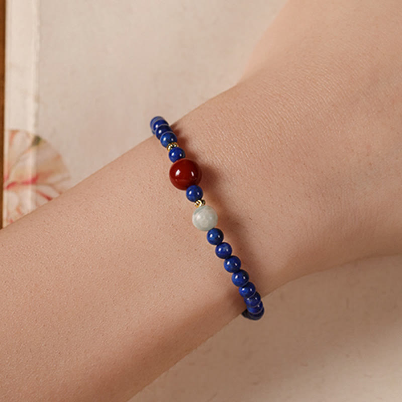 KarmaRipple's Small Lazurite Agate Ultra-thin Beadwork Positive Bracelet p5