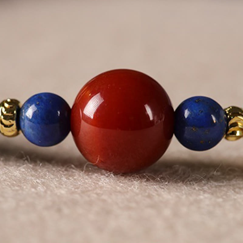 KarmaRipple's Small Lazurite Agate Ultra-thin Beadwork Positive Bracelet p13
