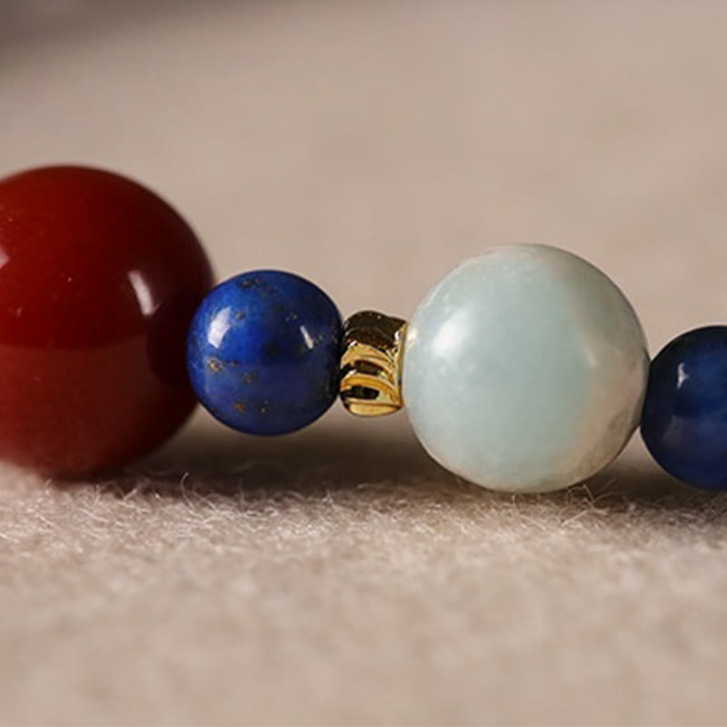 KarmaRipple's Small Lazurite Agate Ultra-thin Beadwork Positive Bracelet p14