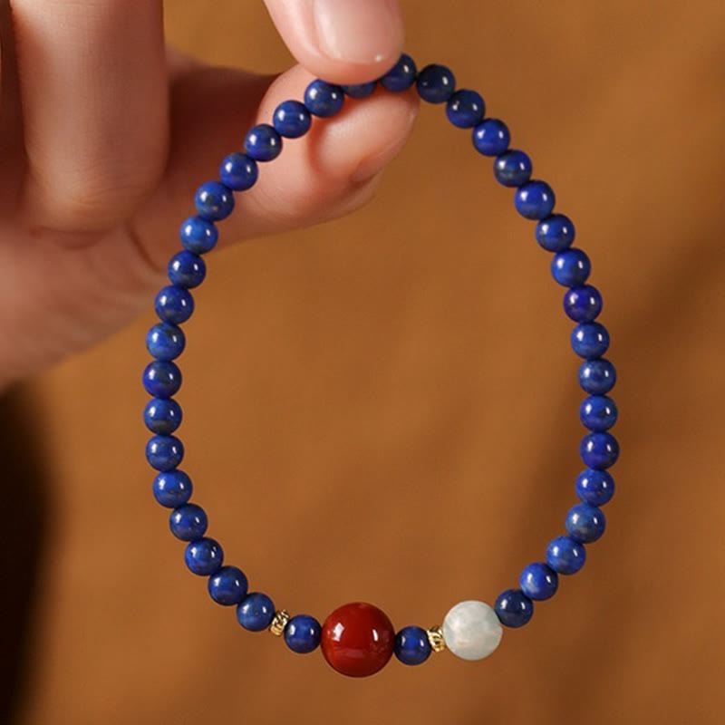 KarmaRipple's Small Lazurite Agate Ultra-thin Beadwork Positive Bracelet p7