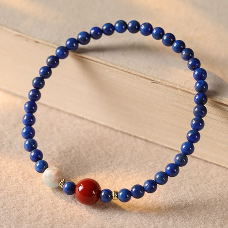KarmaRipple's Small Lazurite Agate Ultra-thin Beadwork Positive Bracelet p8