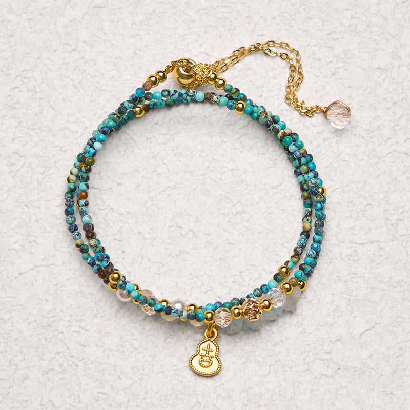 KarmaRipple's Turquoise Beaded Strength Triple Wrap Bracelet p4