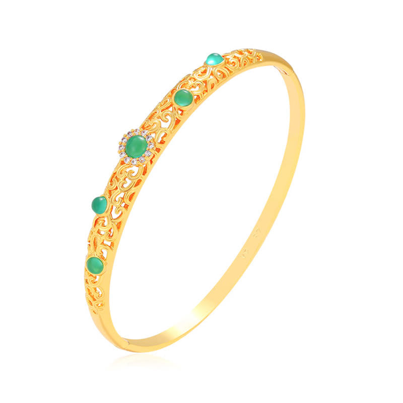 KarmaRipple's Vine Design Alloy Zircon Fortune Bracelet Bangle p9