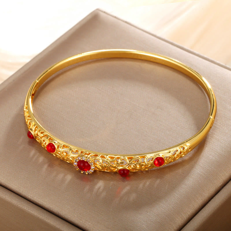 KarmaRipple's Vine Design Alloy Zircon Fortune Bracelet Bangle p1