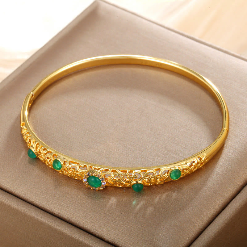 KarmaRipple's Vine Design Alloy Zircon Fortune Bracelet Bangle p2