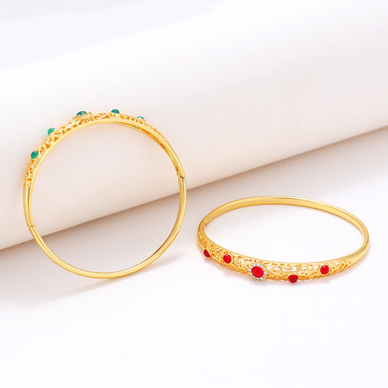 KarmaRipple's Vine Design Alloy Zircon Fortune Bracelet Bangle p11