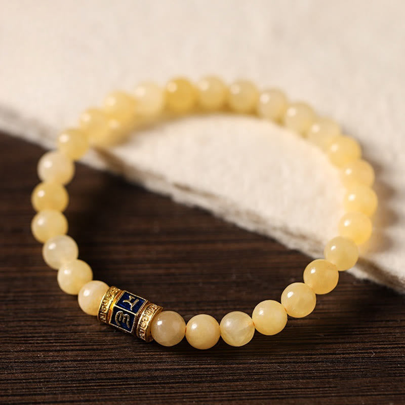 KarmaRipple's Topaz Beadwork Om Mani Padme Hum Fortune Bracelet p3
