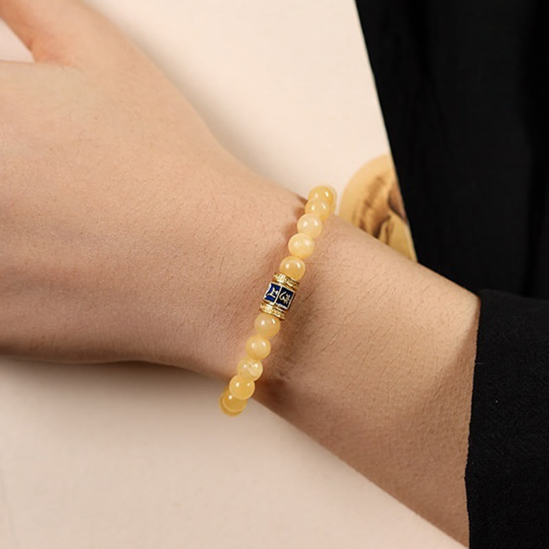 KarmaRipple's Topaz Beadwork Om Mani Padme Hum Fortune Bracelet p9