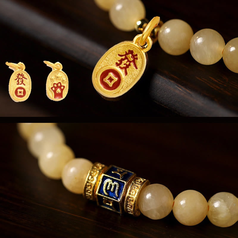 KarmaRipple's Topaz Beadwork Om Mani Padme Hum Fortune Bracelet p11
