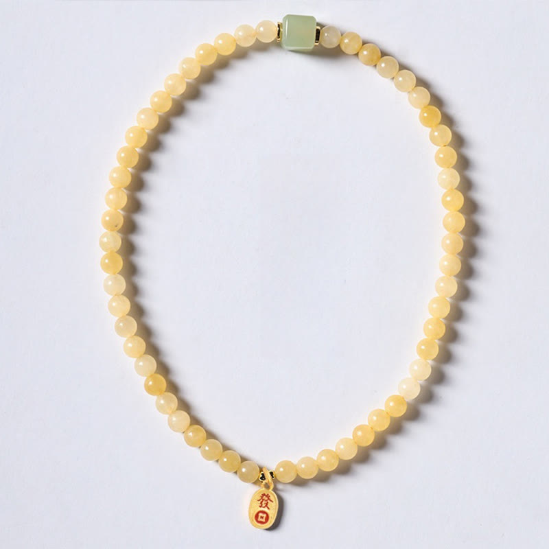 KarmaRipple's Topaz Beadwork Jade Cube Double Circle Wealth Bracelet p2